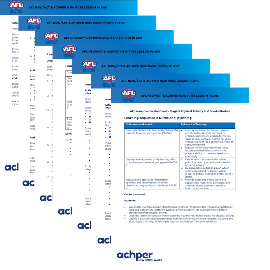 AFL PASS Lesson Plans